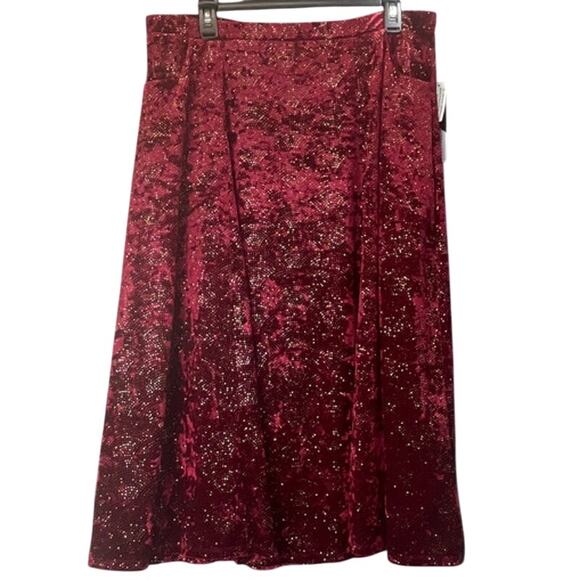 LuLaRoe Dresses & Skirts - Lularoe Elegant Womens Red/Maroon Velvet Gold Glitter Comfortable Pocket Maxi